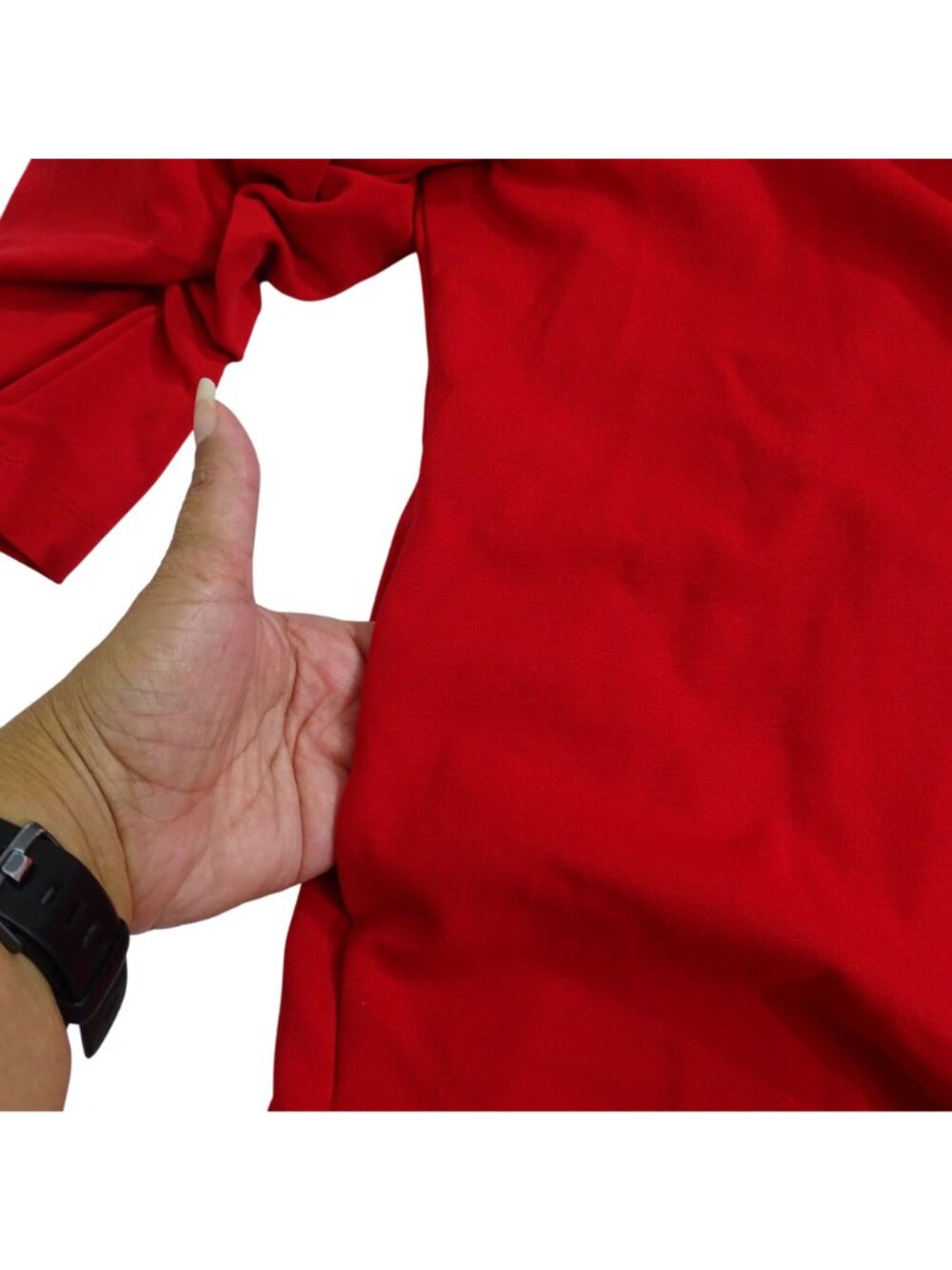 Dear Scarlett Women Red Open Front Blazer Jacket Size 3X Pockets 3/4 Sleeve - Picture 3 of 11